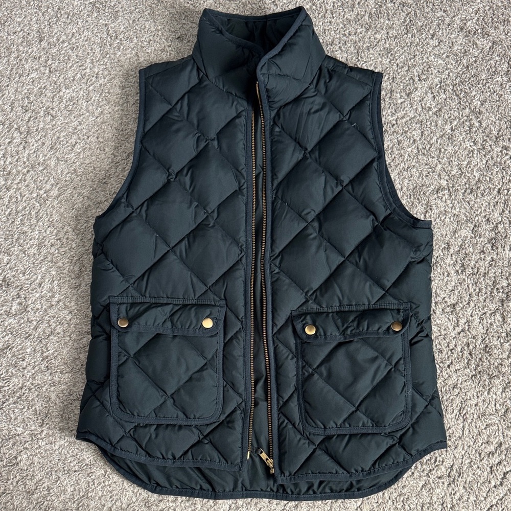 J. Crew Dark green Quilted Vest